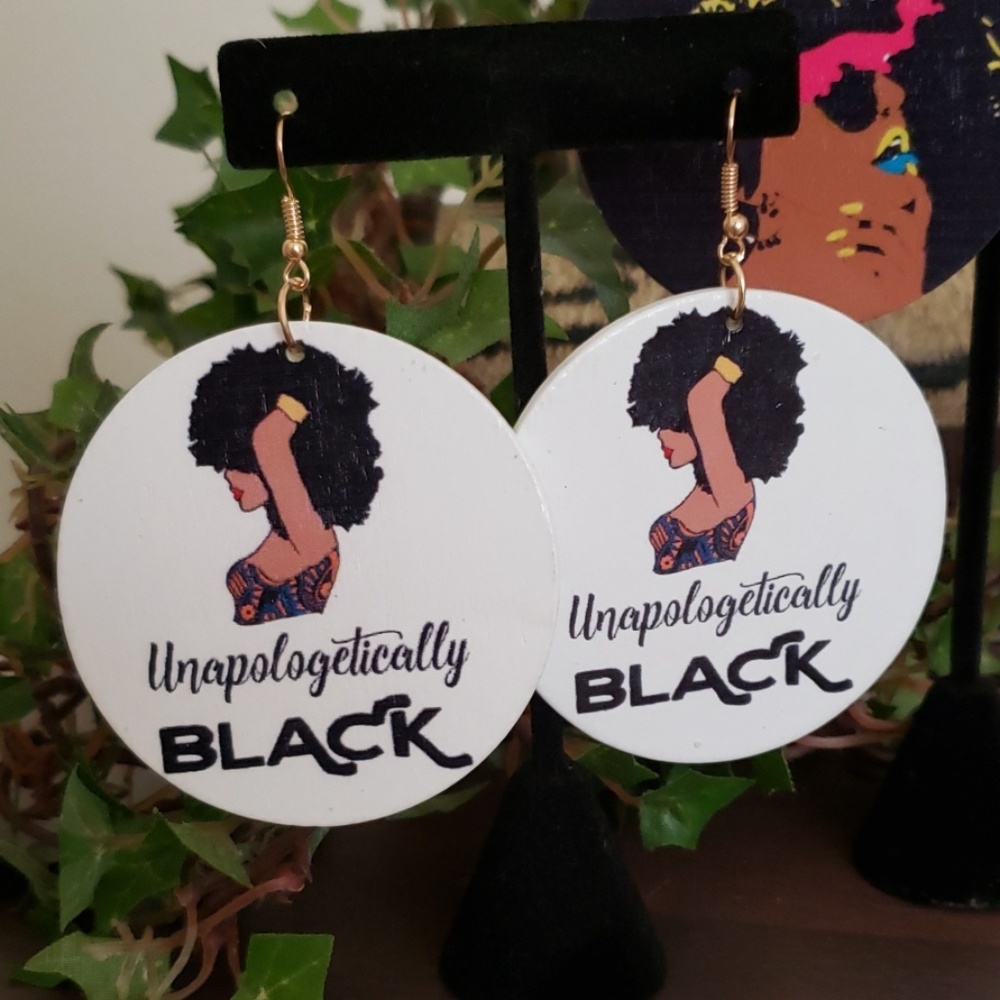 "Unapologetically Black" Wooden Earrings